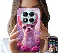 ETUI DO XIAOMI NOTE 14 PRO+ 5G - SŁODKA CHIHUAHUA NA RÓŻOWYM TLE KWIATAMI