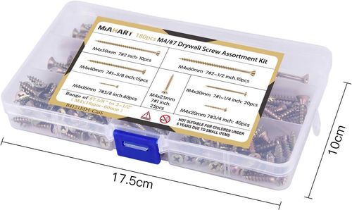 Wkręty M4 ocynk 180 szt samogwintujące karton-gips na Arena.pl