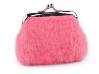Portmonetka, bilonówka pluszowa różowa
