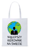 Dla Kierownika Prezent Torba Eco Biała Shopper Z Nadrukiem Ze Zdjęciem