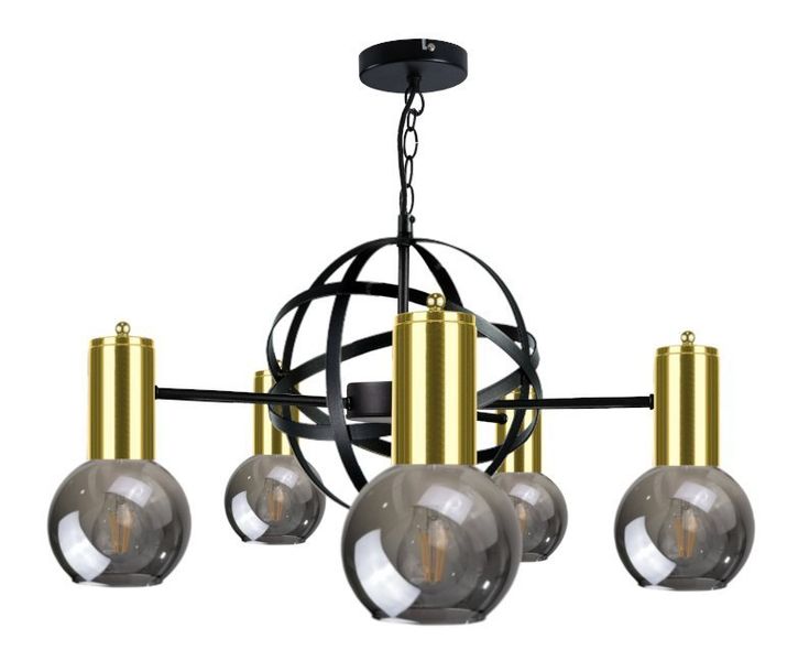 Żyrandol 5xE27 PLANET BLACK/GOLD zdjęcie 1