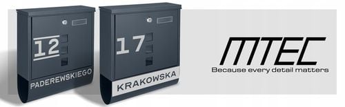 SKRZYNKA POCZTOWA NA LISTY POCZTĘ TUBA NA GAZETY ANTRACYT + NAPIS ADRES na Arena.pl