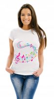 T-SHIRT TOP KOSZULKA damska muzyczna nuty