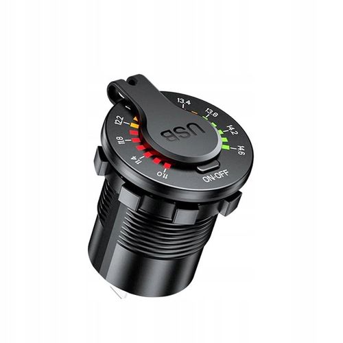 ŁADOWARKA USB QC 12V 24V MIERNIK WOLTOMIERZ LED DO ZABUDOWY ON/OFF DO AUTA na Arena.pl