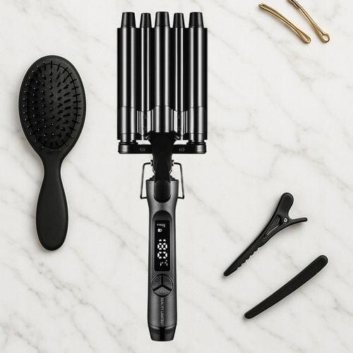 Falownica do włosów CERAMICZNA 5 WAŁKÓW BŁYSKAWICZNE NAGRZEWANIE LCD na Arena.pl