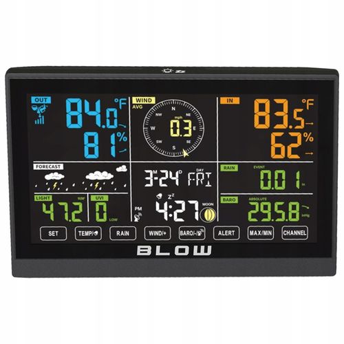 STACJA POGODOWA POGODY BEZPRZEWODOWA METEO TERMOMETR HIGROMETR ZEGAR na Arena.pl