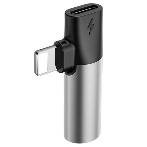 Adapter Audio Baseus L43 Lightning do Mini Jack 3.5mm + Lightning (srebrny) na Arena.pl