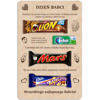 PREZENT DYPLOM na słodycze Dzień Babci i Dziadka tabliczka od wnuczków