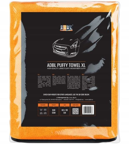 ADBL Puffy Towel XL Ręcznik Do Osuszania Samochodu Lakieru 90x60 cm 840 gsm na Arena.pl