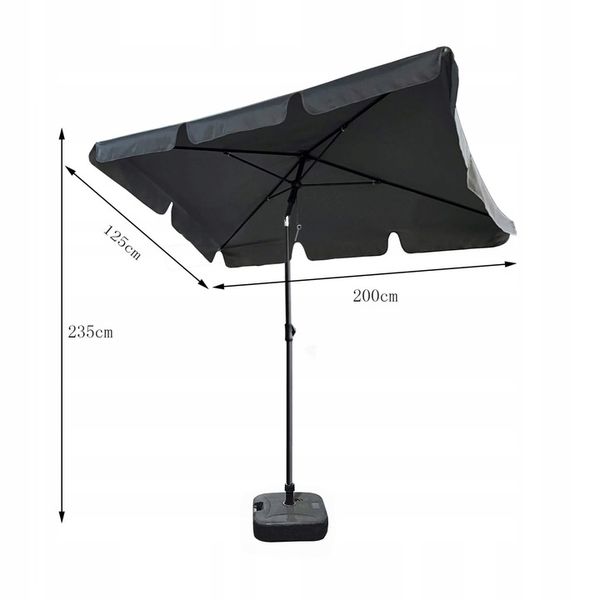 PARASOL OGRODOWY FLOKS CIEMNOSZARY zdjęcie 2