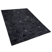 Dywan skórzany 160 x 230 cm czarny KASAR