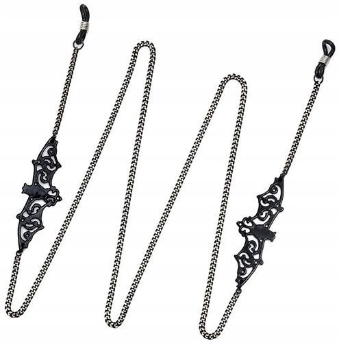 Elegancki Łańcuszek Do Okularów Czarny Metalowy na Arena.pl