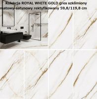 gres 59,8/119,8 royal white gold rektyfikowany satynowy-matowy par
