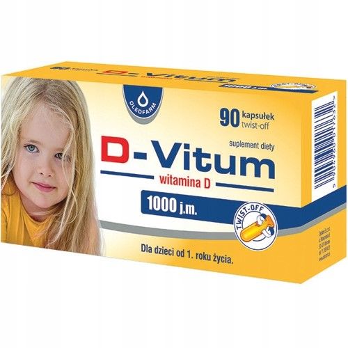 D-VITUM witamina D 1000 j.m dla dzieci 90 kapsułek zdjęcie 1