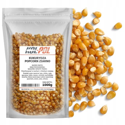 KUKURYDZA POPCORN 5kg Ziarno do prażenia bez soli naturalna jakość Kol-Pol na Arena.pl