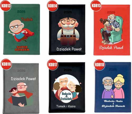 KALENDARZ A6 2026 TYGODNNIOWY KSIĄŻKOWY PERSONALIZOWANYNA DZIEŃ BABCI na Arena.pl