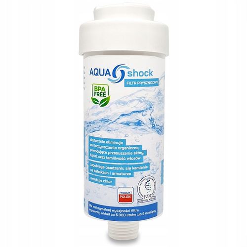 FILTR DO WODY PRYSZNICOWY POD PRYSZNIC USUWA CHLOR BPA FREE AQUA shock x3 na Arena.pl