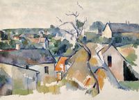 Plakat 18x13cm Rooftops, Paul Cezanne Vintage do Salonu