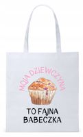 Dla Dziewczyny Żony Torba Eco Biała Shopper Z Nadrukiem Ze Zdjęciem