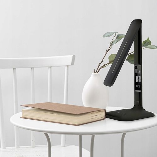 LAMPKA LED BIURKOWA SZKOLNA BIURKO WYŚWIETLACZ LCD ZEGAR DATA TEMPERATURA na Arena.pl