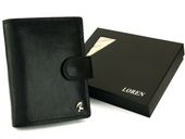 portfel męski skórzany klasyczny zapinany ze skóry