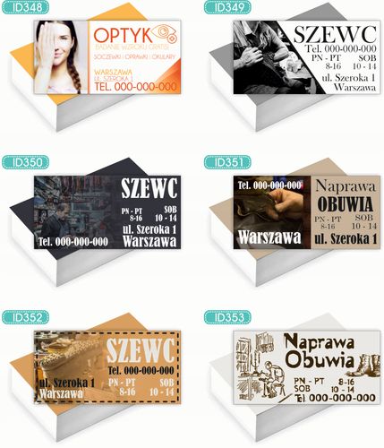 Wizytówki firmowe Foliowane 1000szt wiele różnych wzorów NAPRAWA OBUWIA na Arena.pl