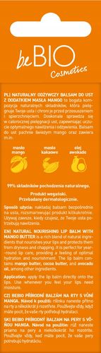 BEBIO COSMETICS BALSAM DO UST ODŻYWCZY MANGO 5 G na Arena.pl