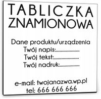 NADRUK biała TABLICZKA ZNAMIONOWA FIRMY z dibondu 10x10 TWÓJ NAPIS LOGO