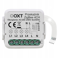 OXT Mini Przekaźnik 4 Obwody ZigBee 4x2,5A TUYA Smart Life Zigbee2MQTT