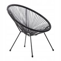 Fotel ACAPULCO FIESTA z okrągłej linki technorattan czarny 71x71x80 HOMLA