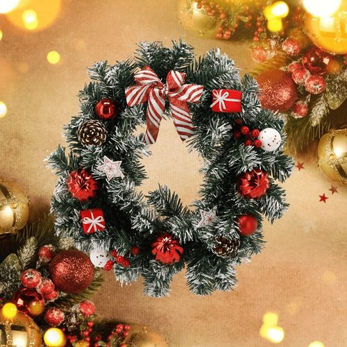 WIENIEC WIANEK STROIK ŚWIĄTECZNY 40cm czerwono biały NA DRZWI STÓŁ sztuczny na Arena.pl