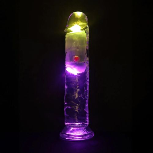 Led Vibrating Straight Cock - 18 Cm - Transparent na Arena.pl