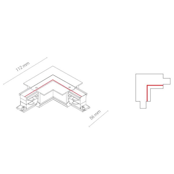 Kątowy L-ŁĄCZNIK uziemienie prawe CTLS RECESSED POWER L CONNECTOR 8230 Nowodvorski do 3-fazowej szyny podtynkowej 230V biały zdjęcie 3