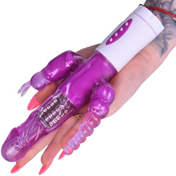 WIBRATOR ROTACYJNY Zadowoli Cipkę Pupe Łechtaczkę FIOLETOWY zdjęcie 4