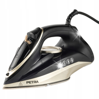 ŻELAZKO PAROWE Z CERAMICZNĄ STOPĄ I ZBIORNIKIEM 230 ml 2200 W PETRA