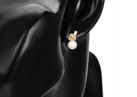 Kolczyki Perełki Cyrkonie Eleganckie Damskie Sztyfty STAL CHIRURGICZNA