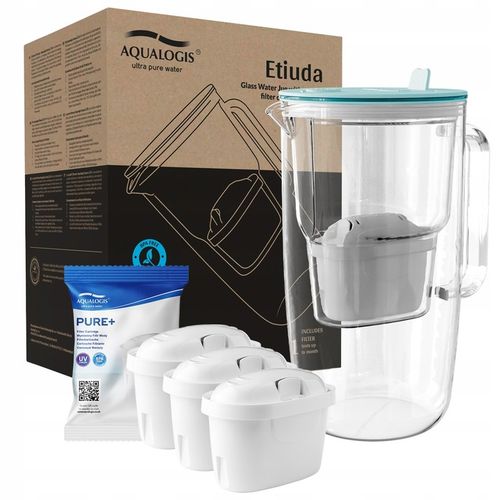 DZBANEK FILTRUJĄCY SZKLANY FILTRY DO WODY Etiuda AQUALOGIS + 3 wkłady na Arena.pl