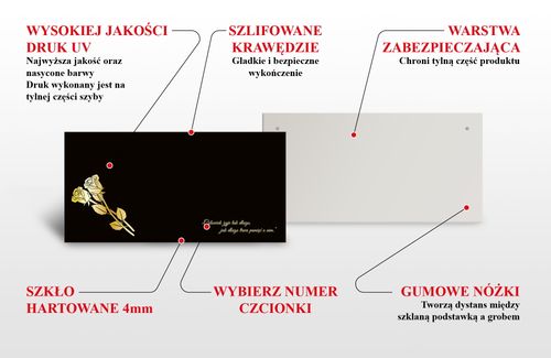 SZKLANA PODSTAWKA POD ZNICZE 60x20cm 509c Wujkowie na Arena.pl