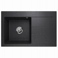 ZLEWOZMYWAK GRANITOWY LAVELLO LUXOR 1.0 CZARNY GRAFIT PRAWY