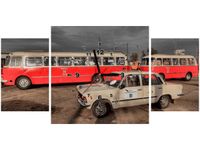 80X40CM ZEGAR DUŻY FIAT OBRAZ