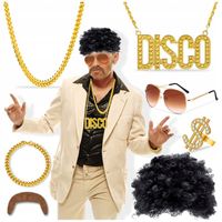 RETRO PRZEBRANIE DISCO LATA 70 80 90 ZESTAW AKCESORIA NA IMPREZĘ