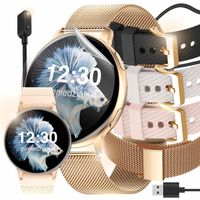 SMARTWATCH ZEGAREK DAMSKI Z FUNKCJA ROZMOWY SPORT ZDROWIE ZLOTY DAMSKIE