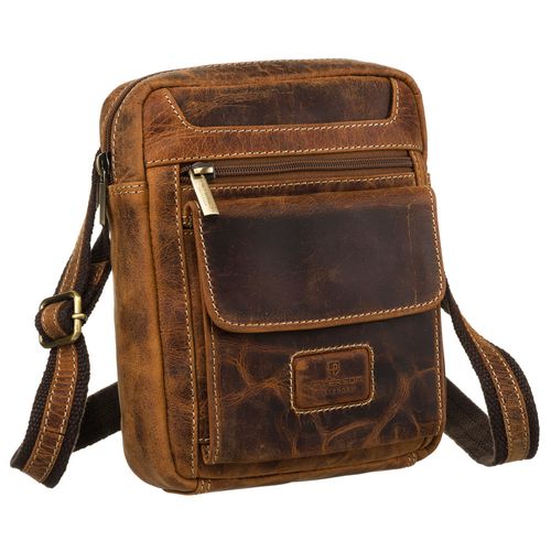 mała listonoszka męska w brązowym kolorze wykonana ze skóry naturalnej na Arena.pl