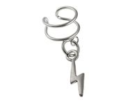 ELEGANCKI SREBRNY KOLCZYK GŁADKA NAUSZNICA PIORUN