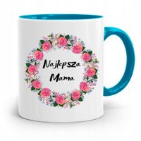 Kubek Błękitny Dla Mamy Najlepsza Mama Prezent Z Nadrukiem Ze Zdjęciem