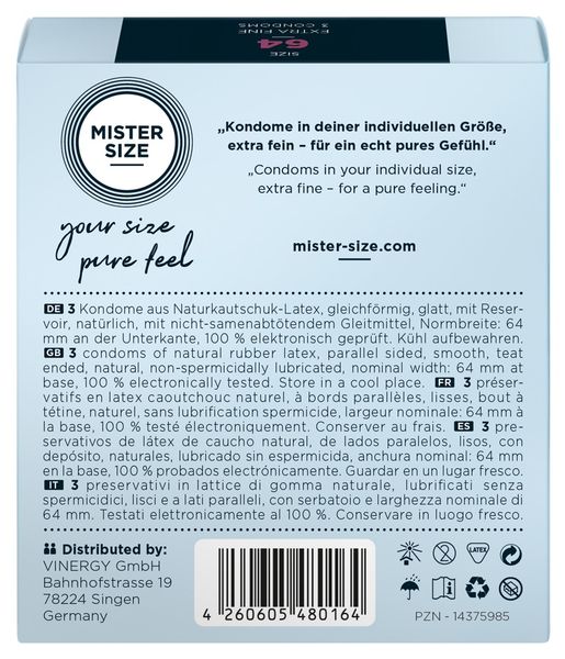 Prezerwatywy Mister Size 64 mm (3 szt) zdjęcie 3