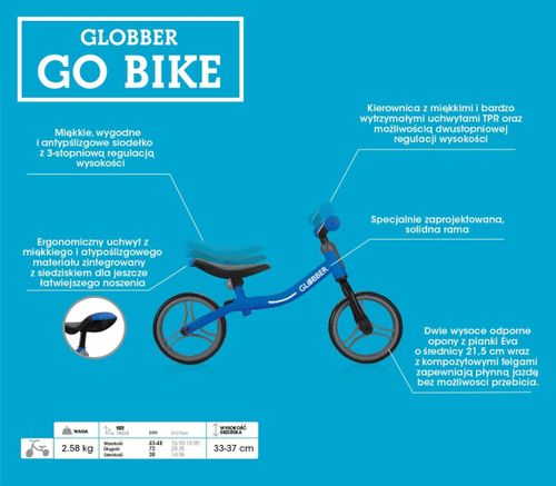 Rowerek biegowy Globber 610 niebieski na Arena.pl