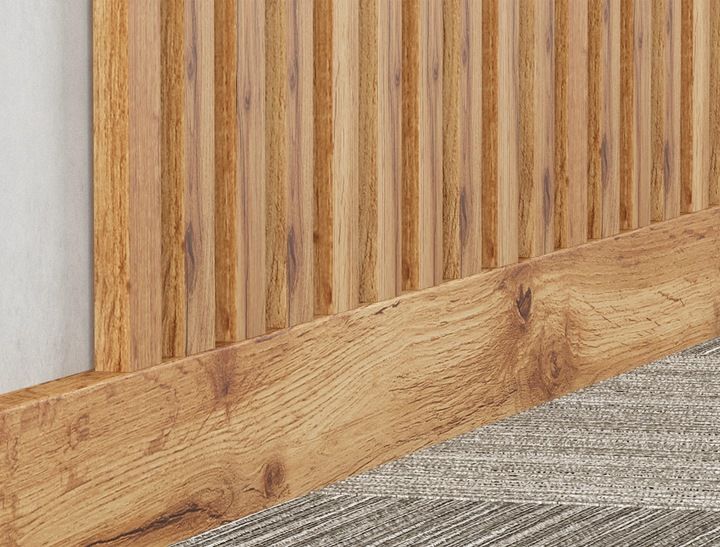 LAMELE ŚCIENNE DĄB WOTAN NA PŁYCIE CZARNEJ 510x2750mm zdjęcie 1