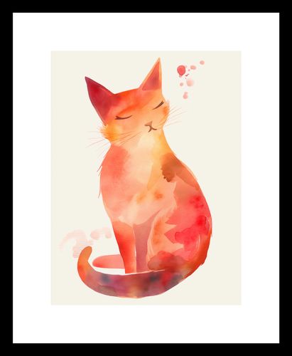 Plakat 15x20cm Akwarelowy Kot na Arena.pl