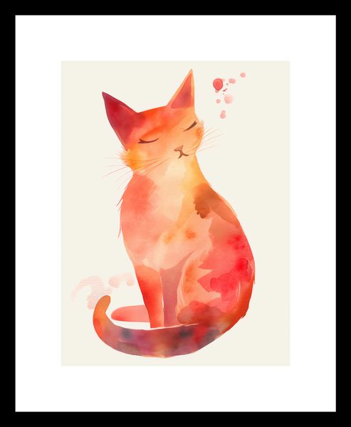 Plakat 15x20cm Akwarelowy Kot zdjęcie 3